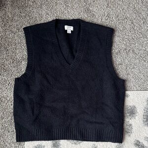 J.Crew Black Extra Soft Sweater Vest Large